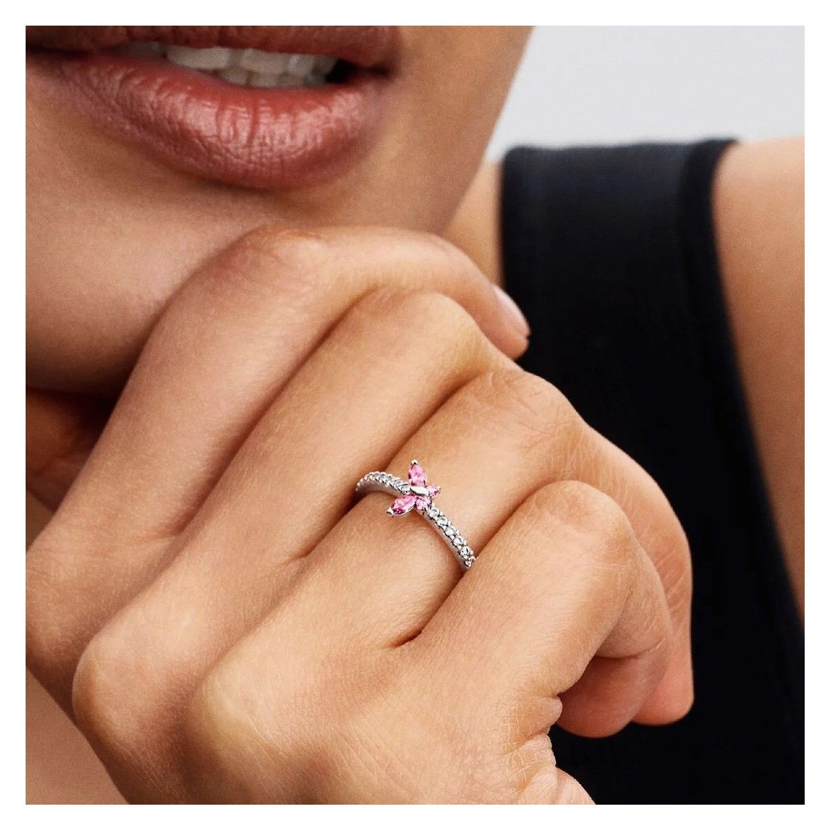 Anell Papallona Rosa Brillant Anell Papallona Rosa Brillant