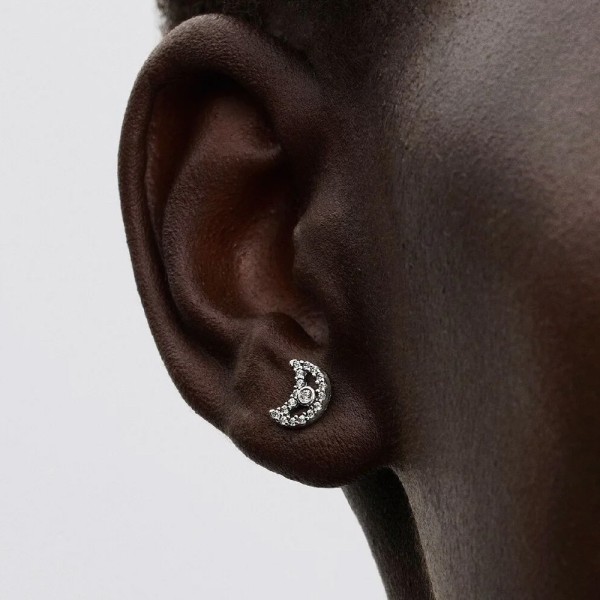 Arracades de Botó Lluna Brillant