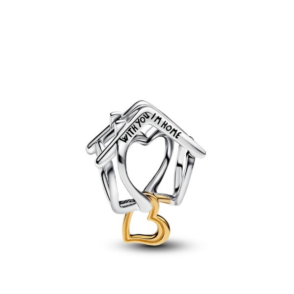 “Home & Heart” Two-Tone Charm
