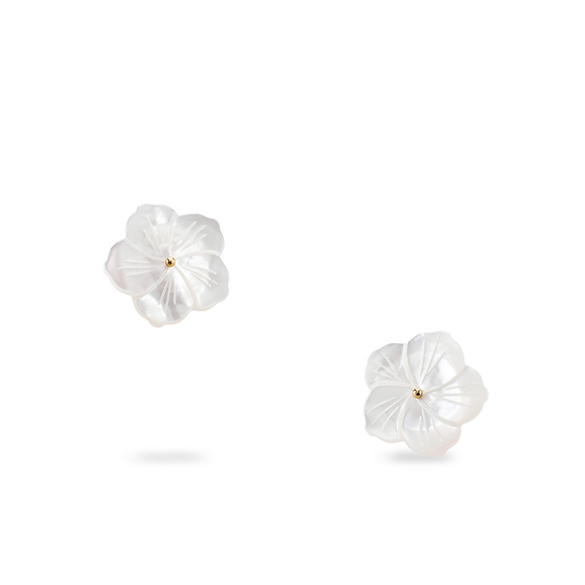 Pendientes Flor de Nácar Blanco