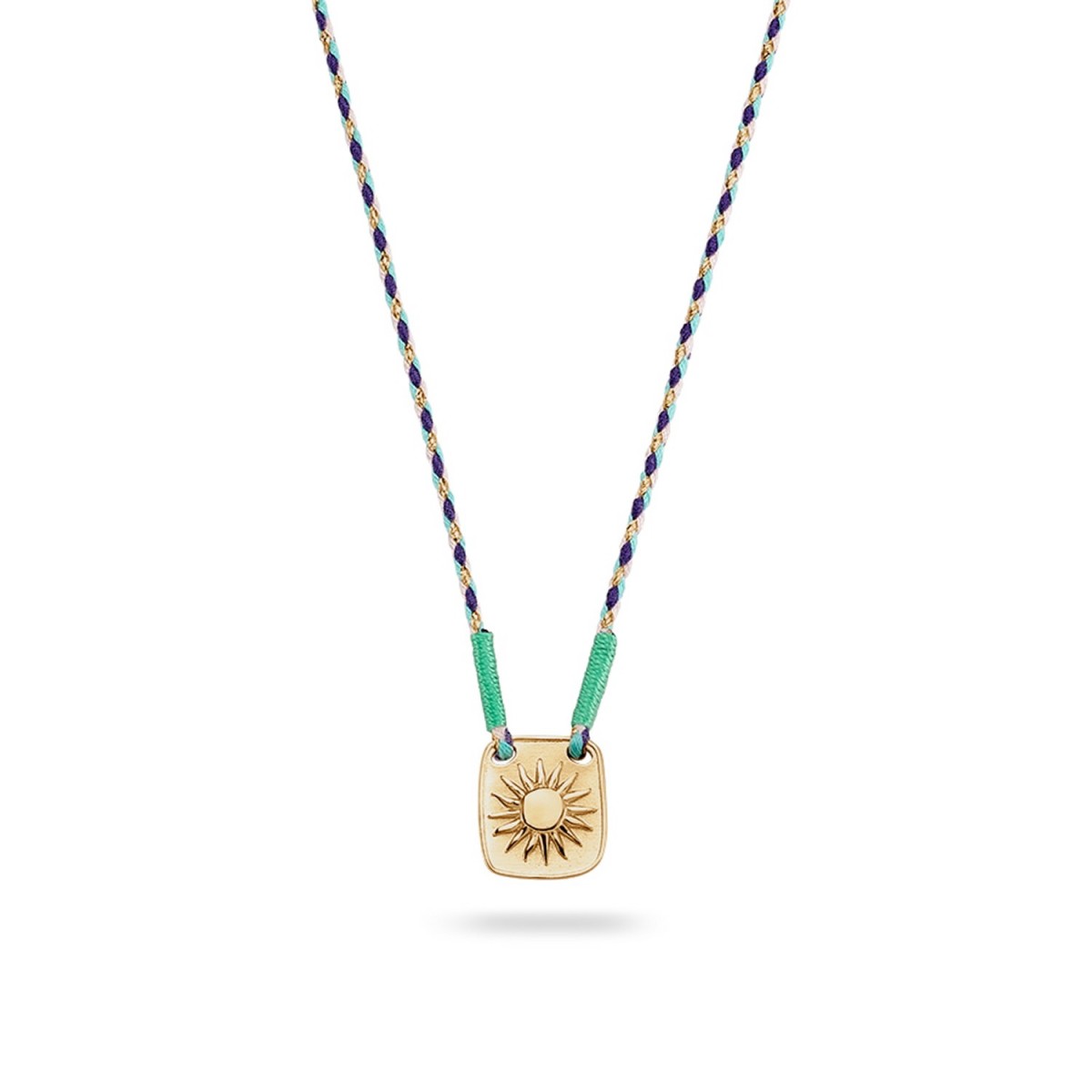 Collar Tiaré de placa con Sol grabado