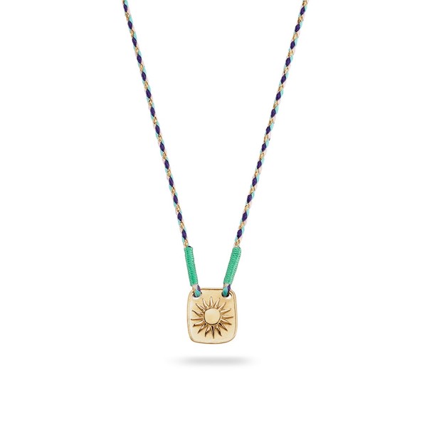 Collar Tiaré de placa con Sol grabado