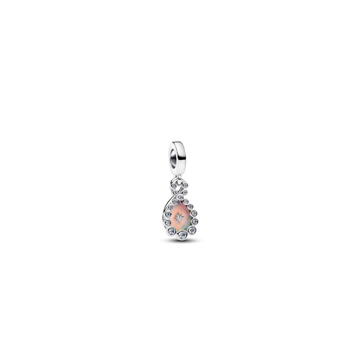 Charm Colgante Doble Infinito Opalescente en Plata de Ley