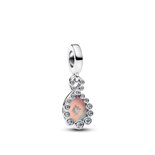 Charm Colgante Doble Infinito Opalescente en Plata de Ley