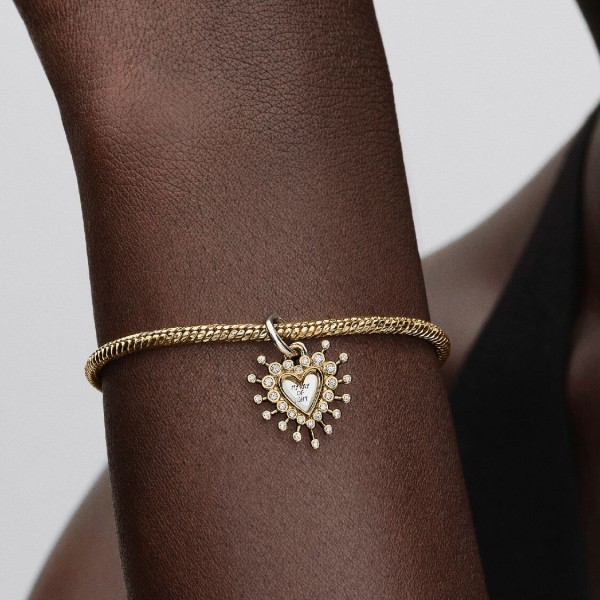 Charm “Doble Corazón Radiante”