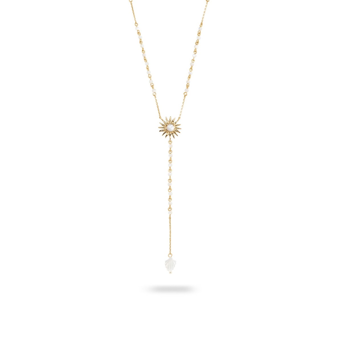 TIARE Long Necklace White / Gold – Agatha
