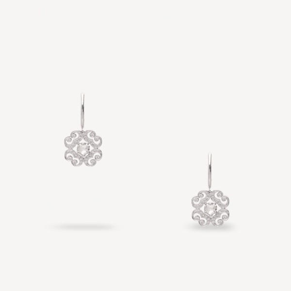 18k White Gold Earrings with Diamonds -Pre- owned | Jewelry Online Grau