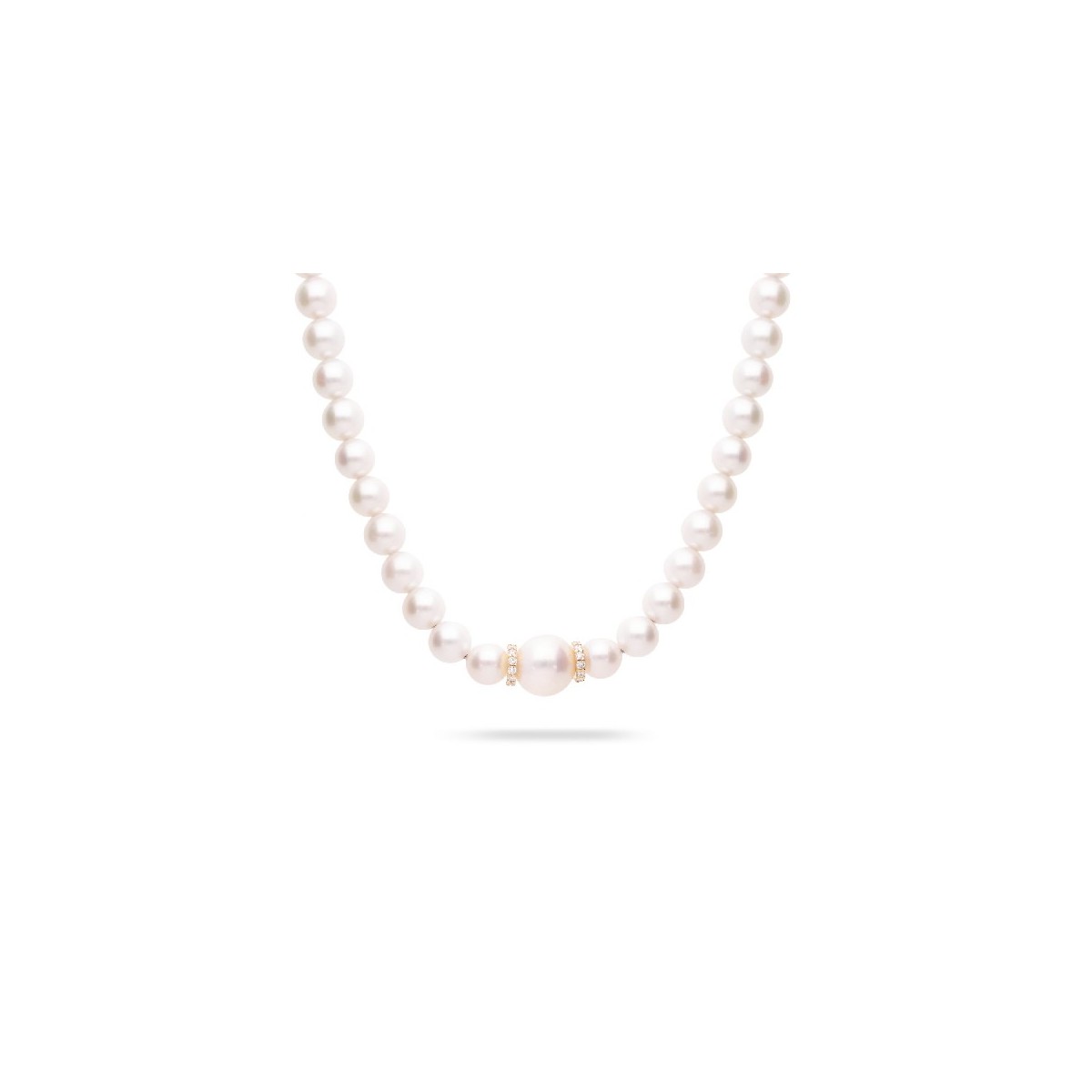 Pearl choker with Diamonds and rose Gold