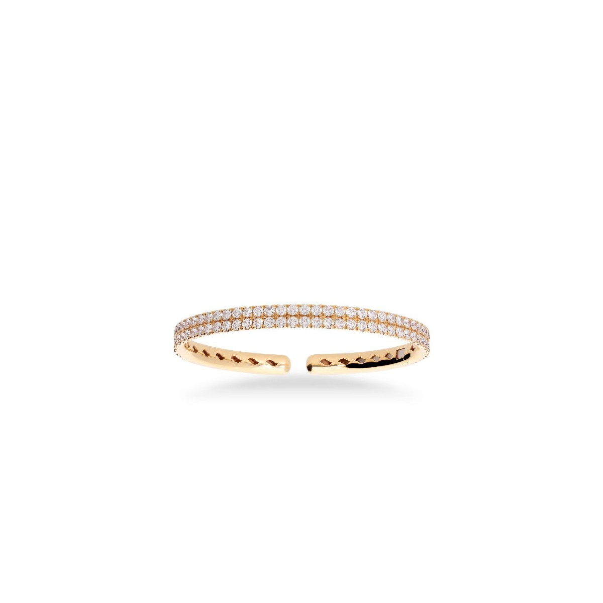 Rose gold slave bracelet with double row of Diamonds