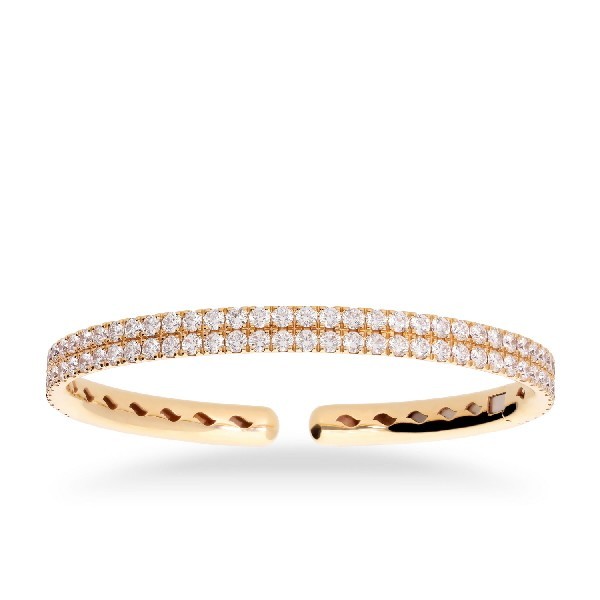 Rose gold slave bracelet with double row of Diamonds