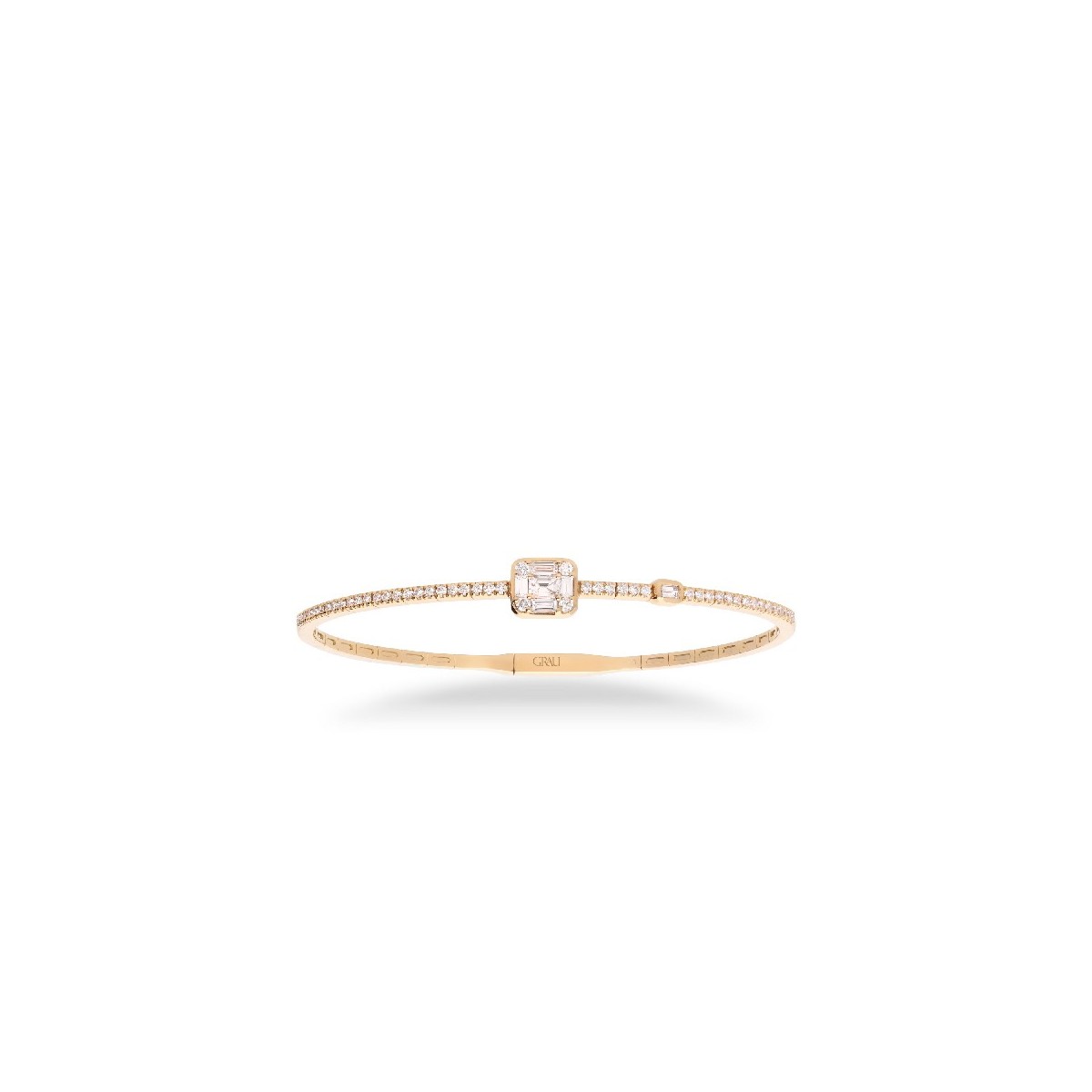 Rose gold slave bracelet with Diamonds