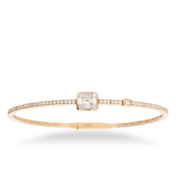 Rose gold slave bracelet with Diamonds