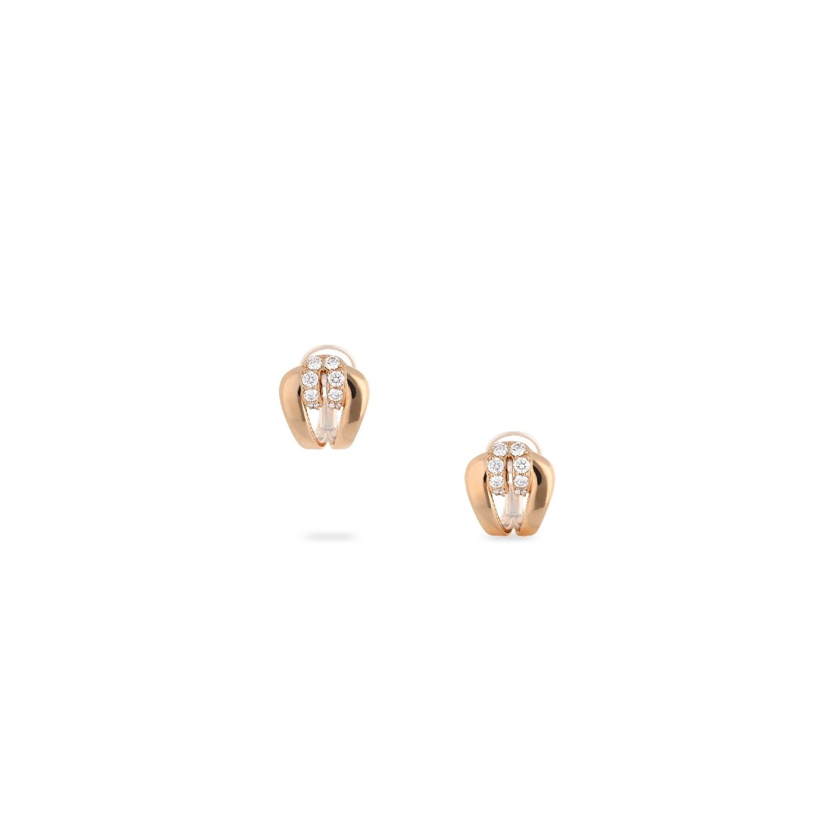 Rose Gold Bow Earrings with 8 Diamonds (1.36ct)