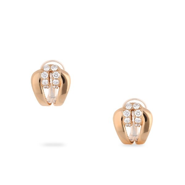 Rose Gold Bow Earrings with 8 Diamonds (1.36ct)