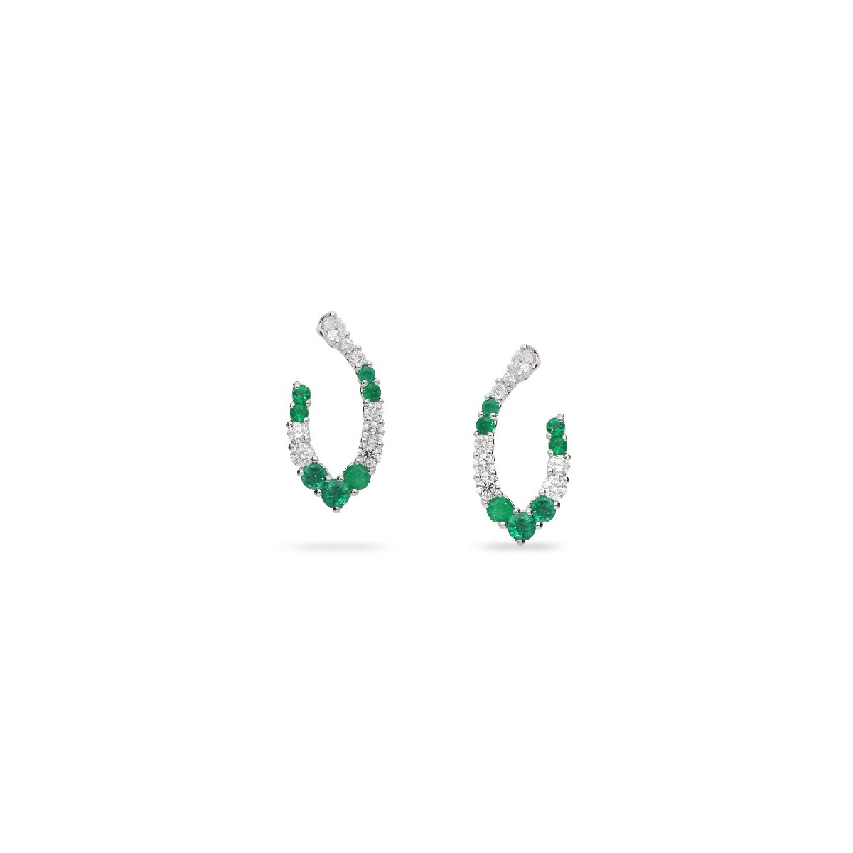 White Gold Grau Earrings with Emeralds (1.39ct) and Diamonds (1.32ct)