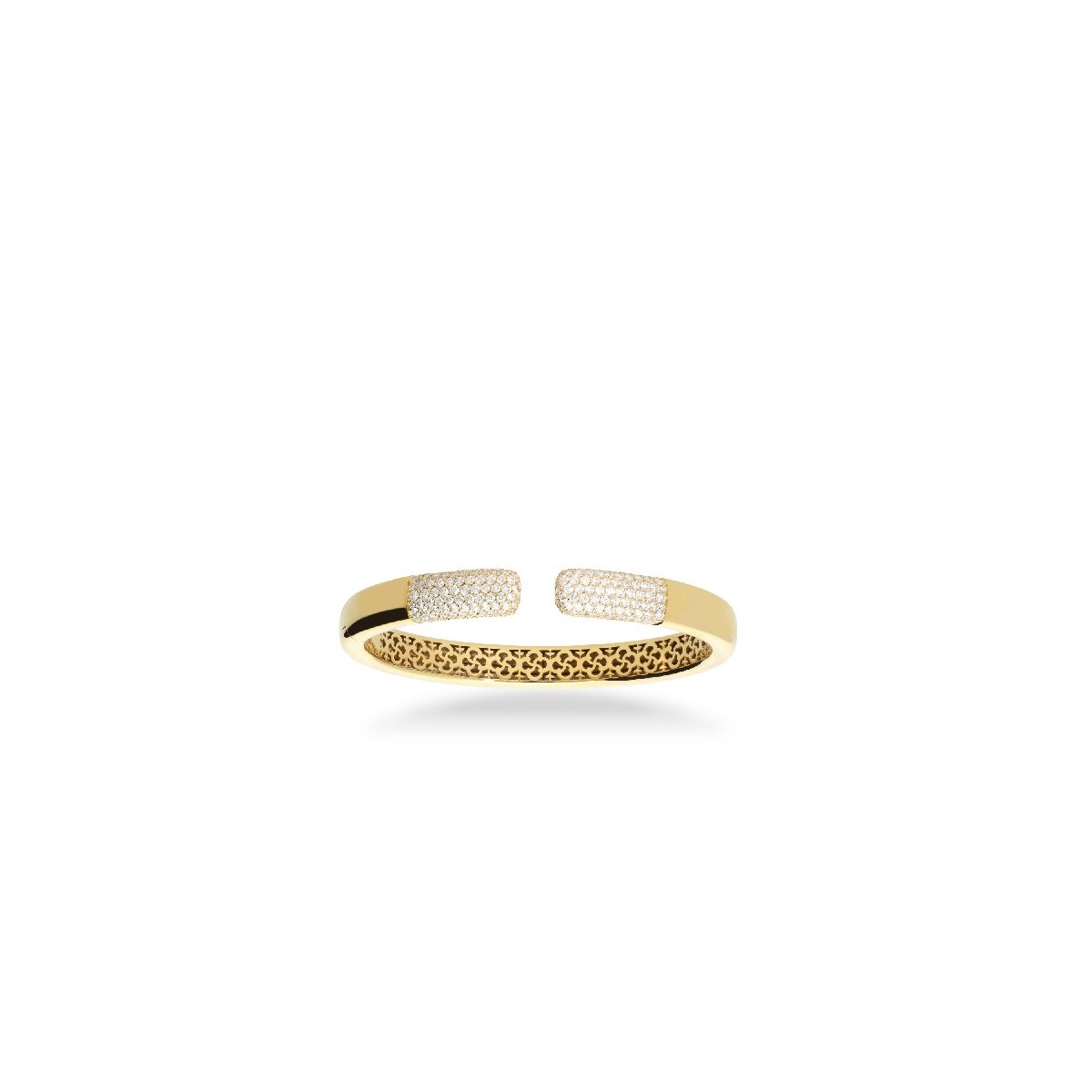 Grau Yellow Gold Bangle with Diamond Pavé Terminals (2.70ct)