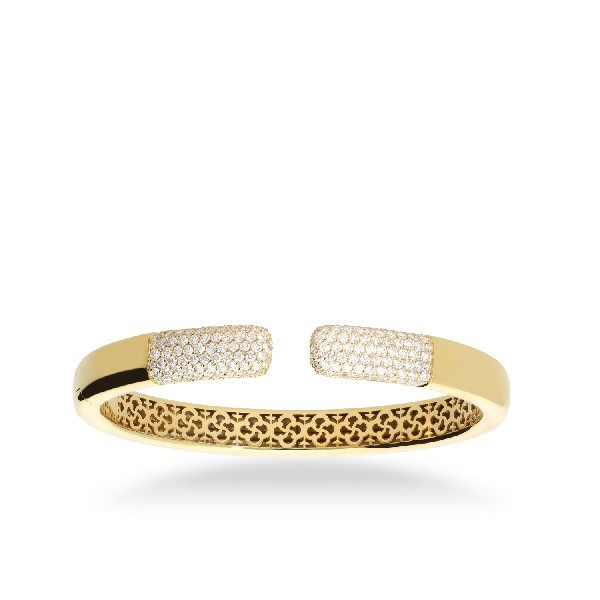 Grau Yellow Gold Bangle with Diamond Pavé Terminals (2.70ct)