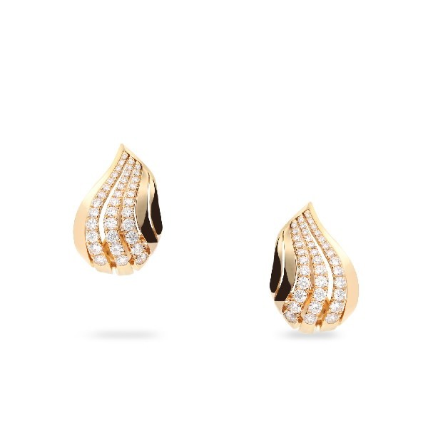 Grau Rose Gold Earrings with Three Pavé Diamond Strands (3.28ct)
