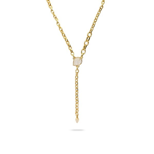 Cadena Grau de Oro Amarillo con Hojas de Pavé de Diamantes (1.02ct)