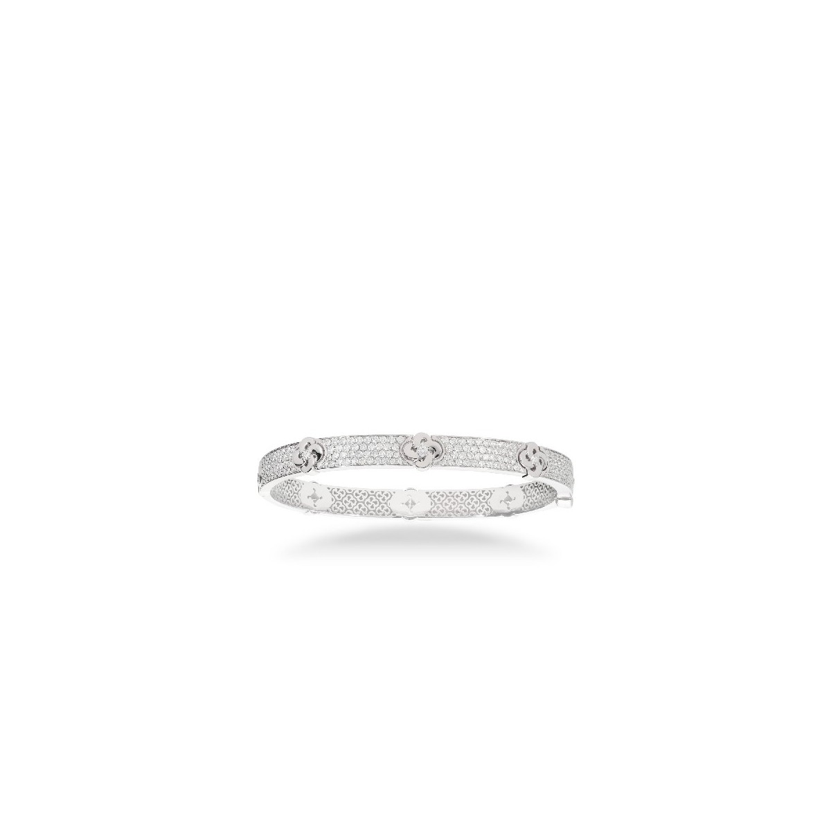 Grau White Gold Slave Bracelet with Full Pavé (1.50ct) and Central Diamonds (0.22ct)