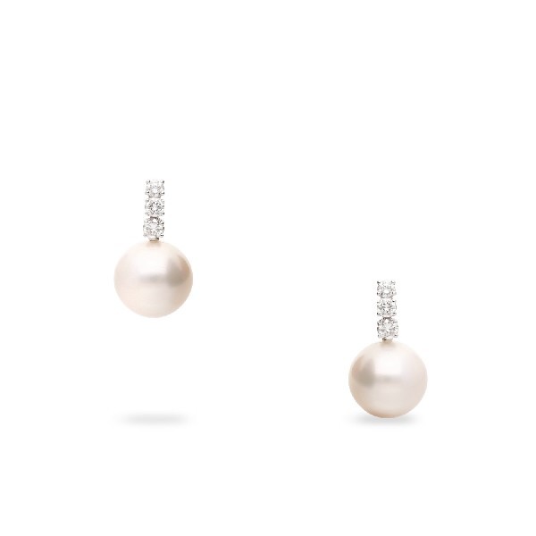 TU Y YO White Gold Earrings with Pearl and Diamonds