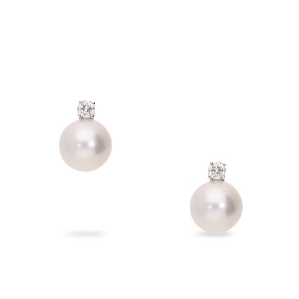 Earrings with 11 mm pearl and 0.40 ct diamond – Grau
