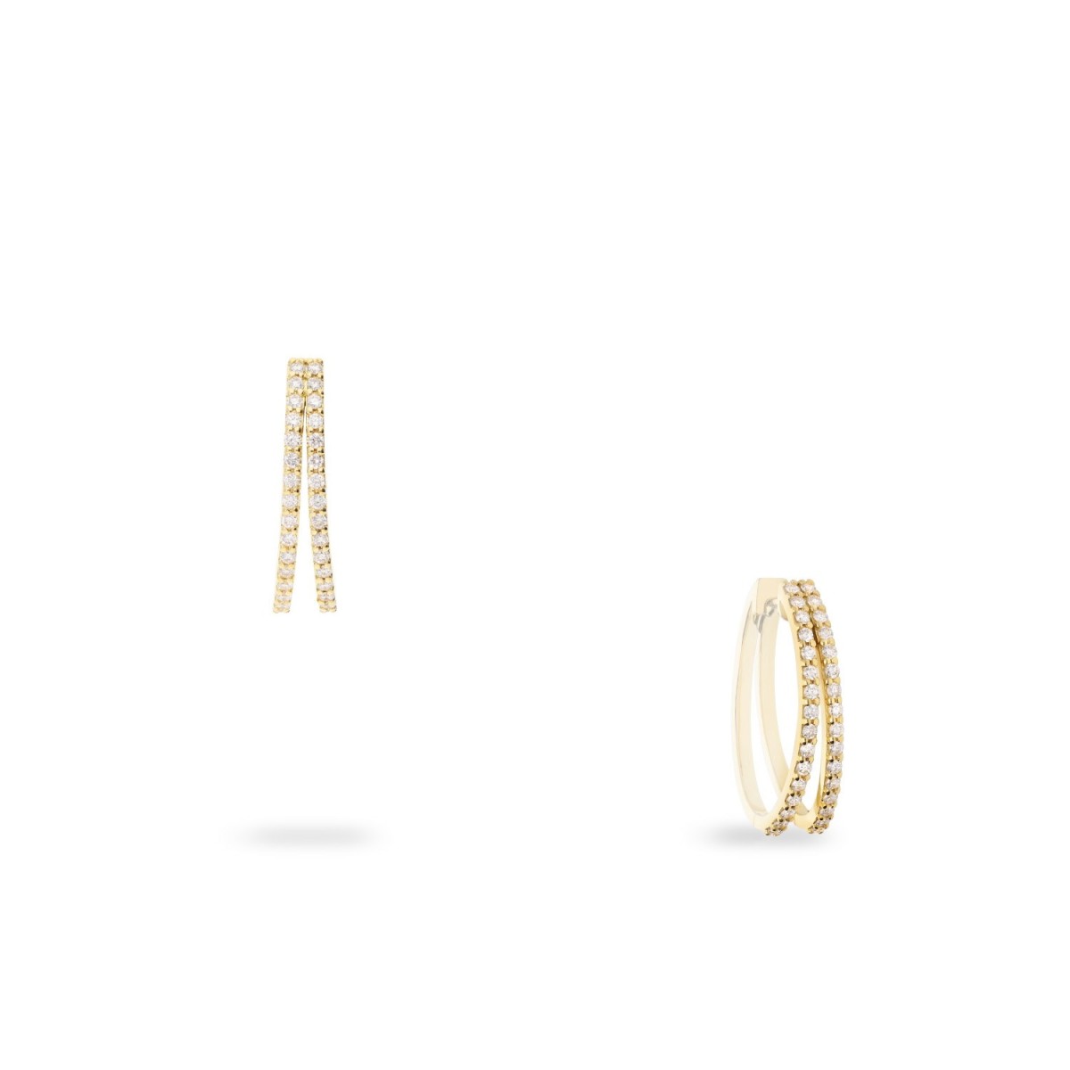 Arracades Criolla Doble d’Or Groc amb Diamants