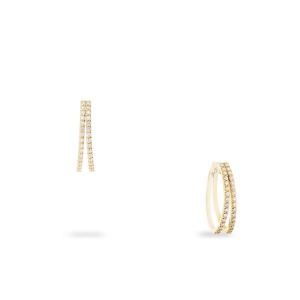 Arracades Criolla Doble d’Or Groc amb Diamants
