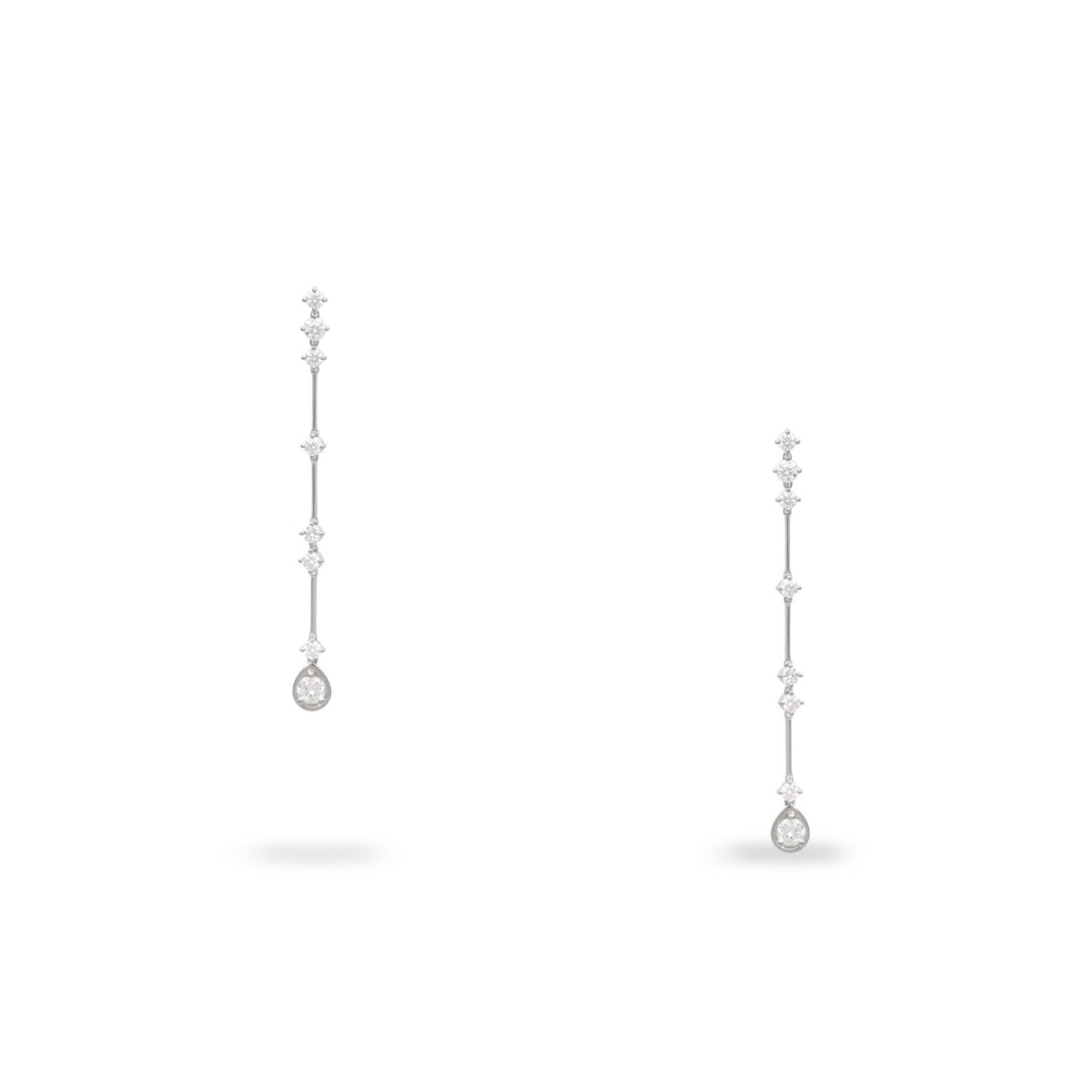 Arracades Llargues Aura d’Or Blanc amb Diamants 0.92 ct