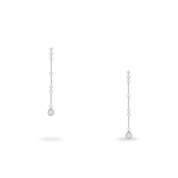 Arracades Llargues Aura d’Or Blanc amb Diamants 0.92 ct