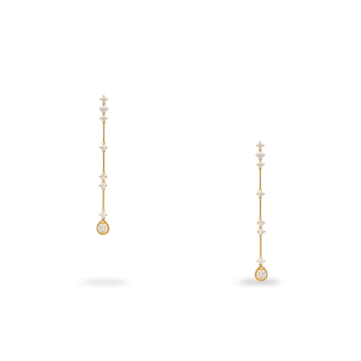 Arracades Llargues Aura d’Or Groc amb Diamants 0.92 ct