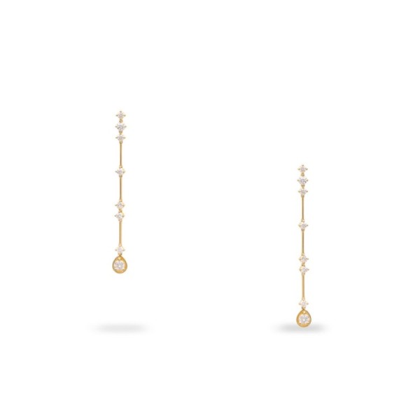 Arracades Llargues Aura d’Or Groc amb Diamants 0.92 ct