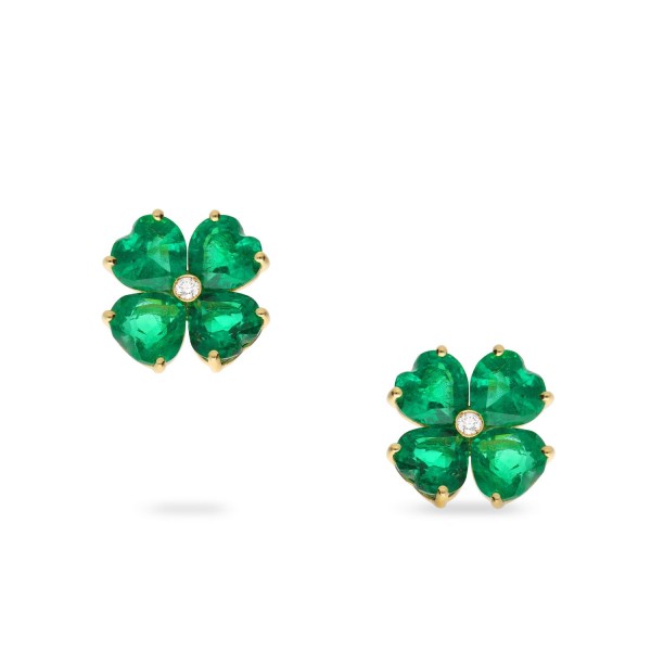 Bouquet Earrings with Emeralds (2.25ct) and Diamond