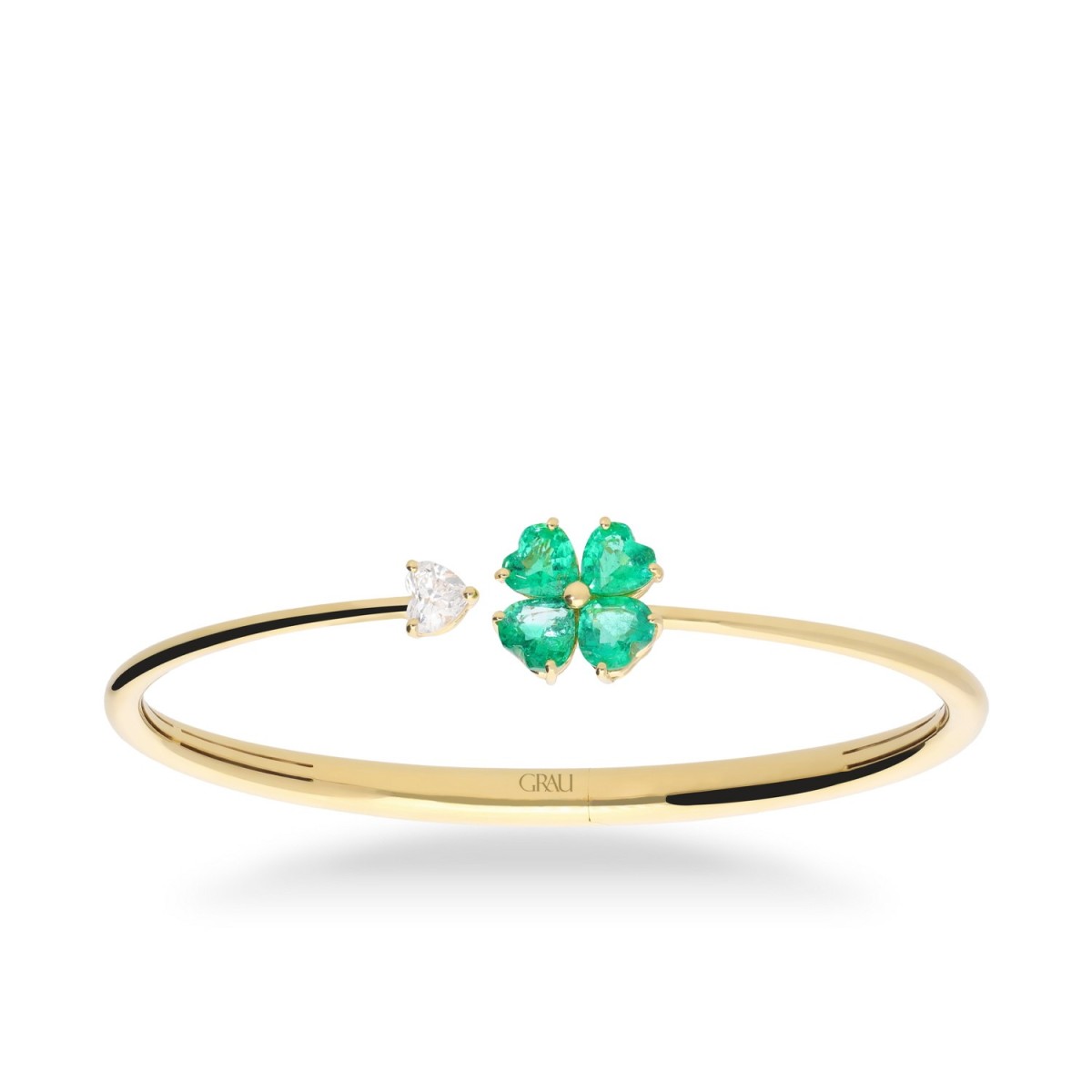 Bouquet bracelet with Emerald flower (1.68ct) and Diamond (0.30ct)