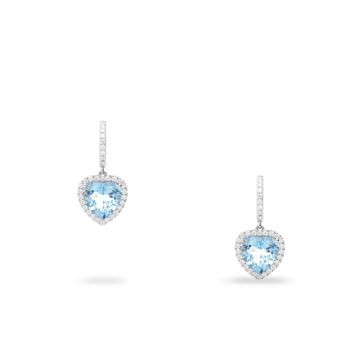 White gold earrings with Aquamarine (5.60ct) and Diamonds (0.68ct)