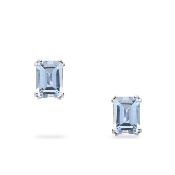 White Gold Earrings with 2.65ct Aquamarine