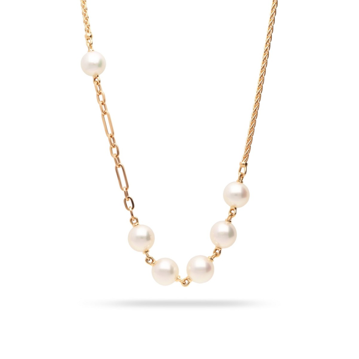 Rose gold necklace with Diamonds and Australian pearls