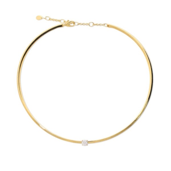 Collaret Rígid d’Or Groc amb Diamant de 0.41 ct