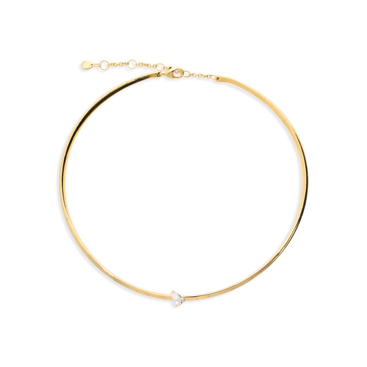 Gargantilla Rígida con Diamante talla Pera de 0.50 ct