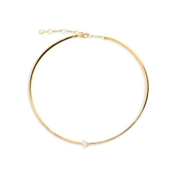 Collaret Rígid d’Or Groc amb Diamant talla Pera de 0.50 ct