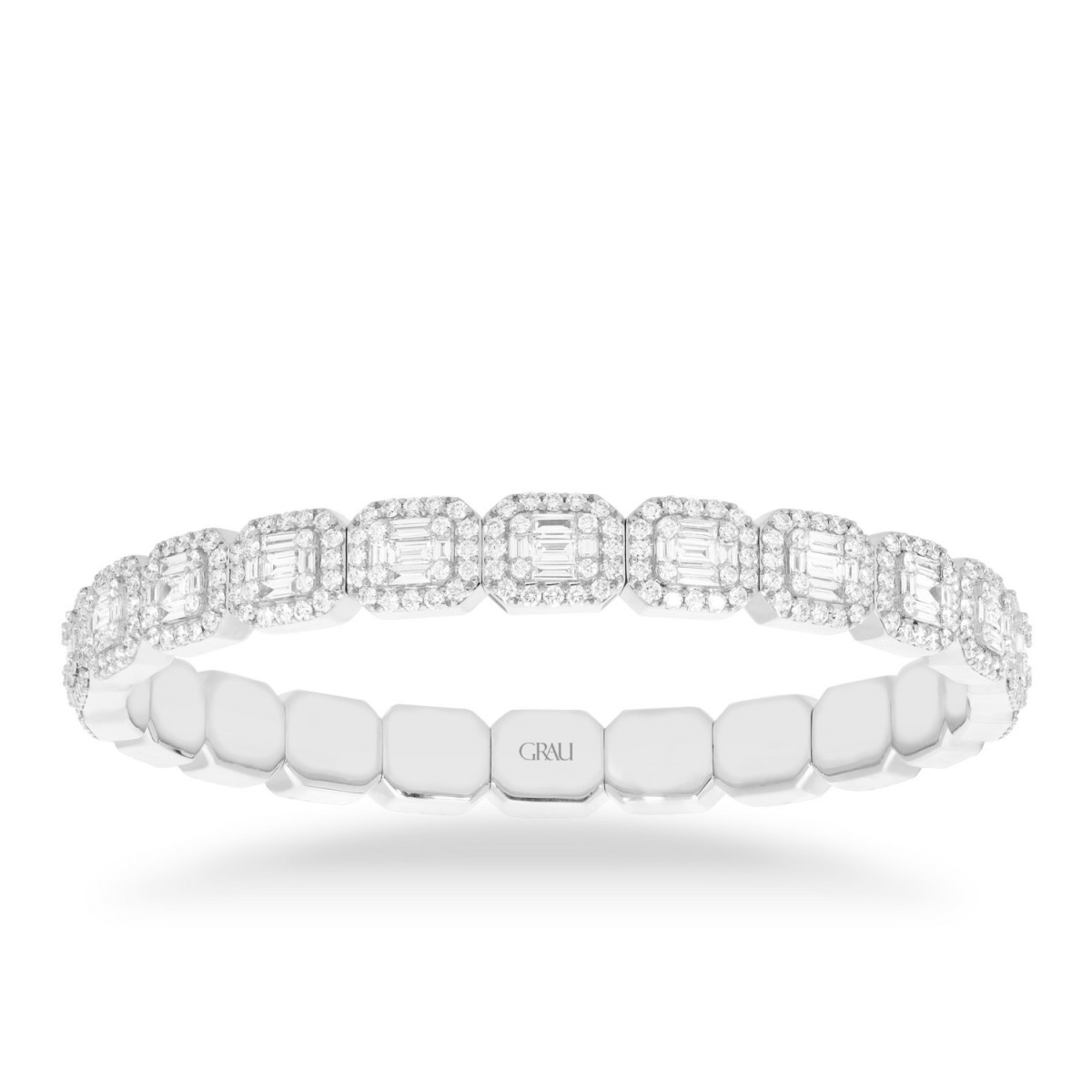Braçalet Riviere Elàstica d’Or Blanc amb Diamants 6.35 ct
