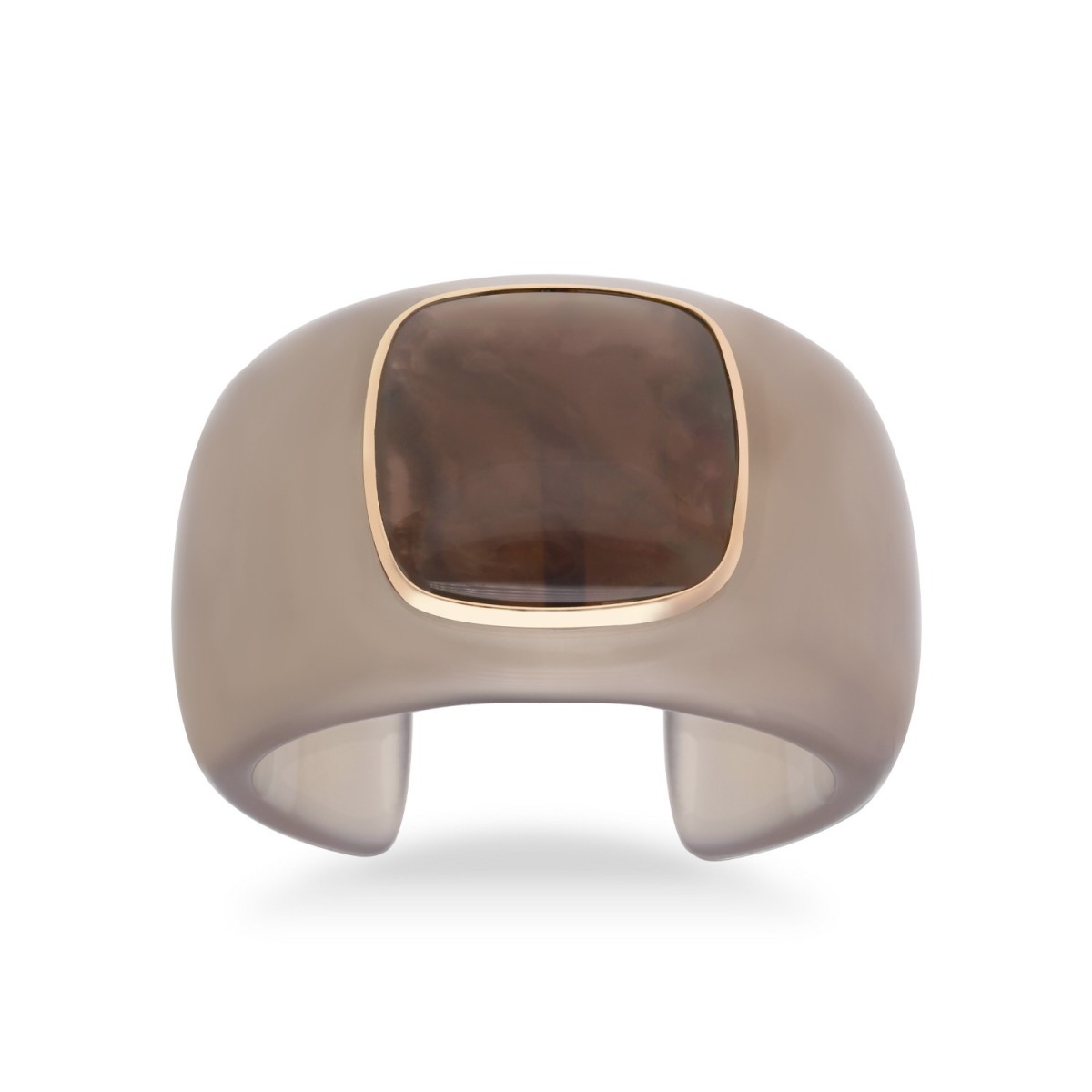 Grau Bracelet in Brown Bakelite and Rose Gold