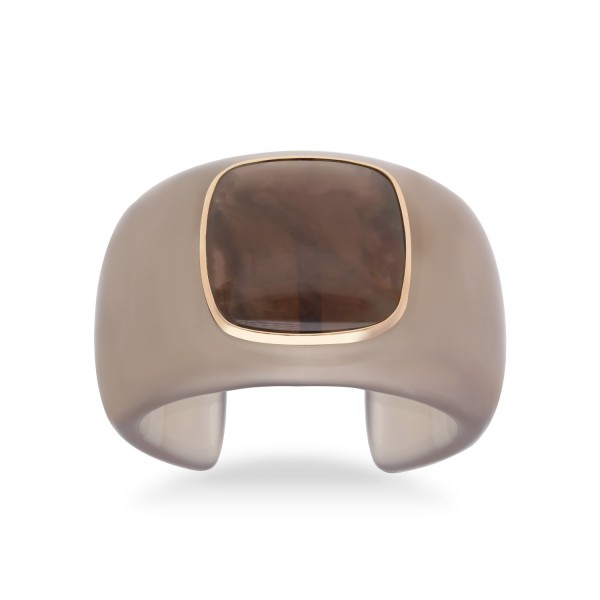 Grau Bracelet in Brown Bakelite and Rose Gold