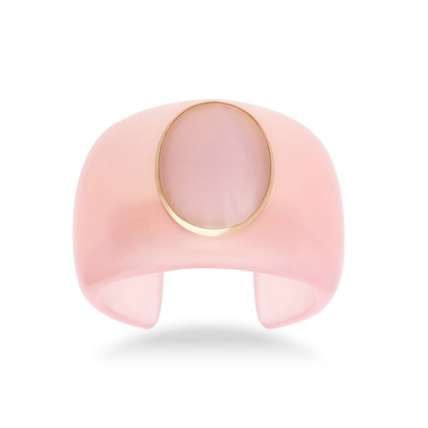Grau Bracelet in Pink Bakelite and Rose Gold
