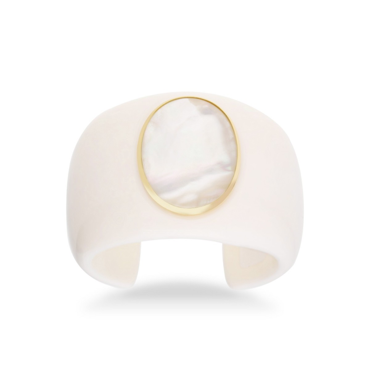 Grau Bracelet in White Bakelite with Ialino Quartz