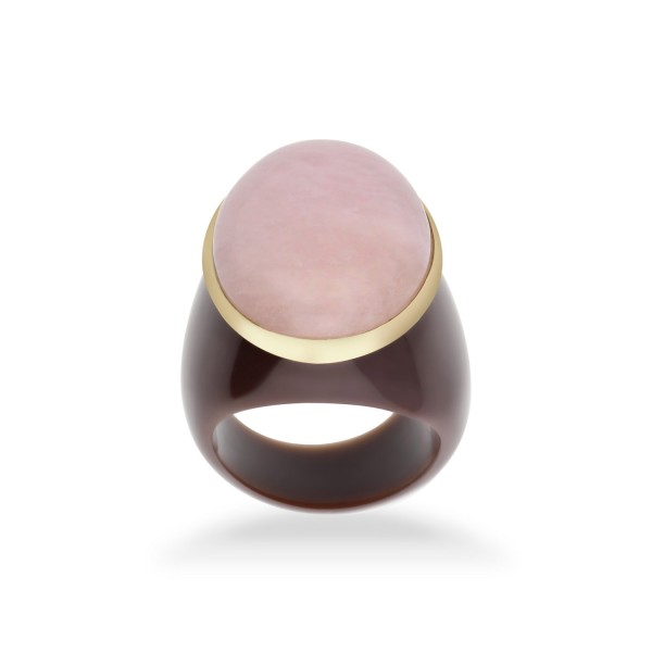 Grau Ring in Yellow Gold with Brown Morganite