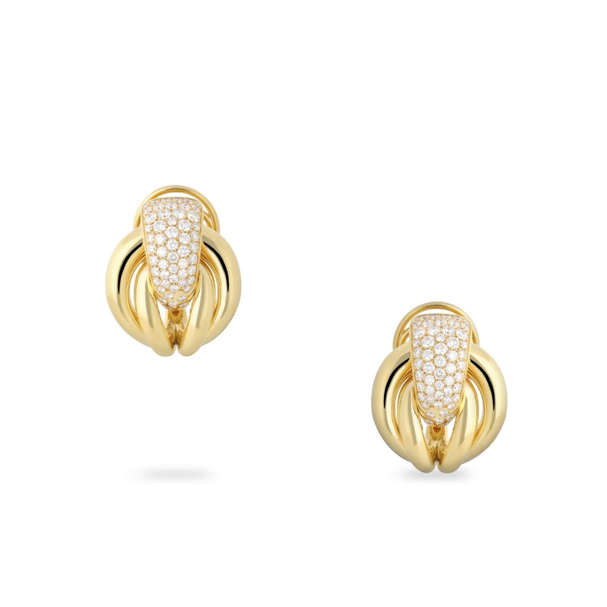 Pendientes Grau de Oro Amarillo con Diamantes Pavé (1.66ct)