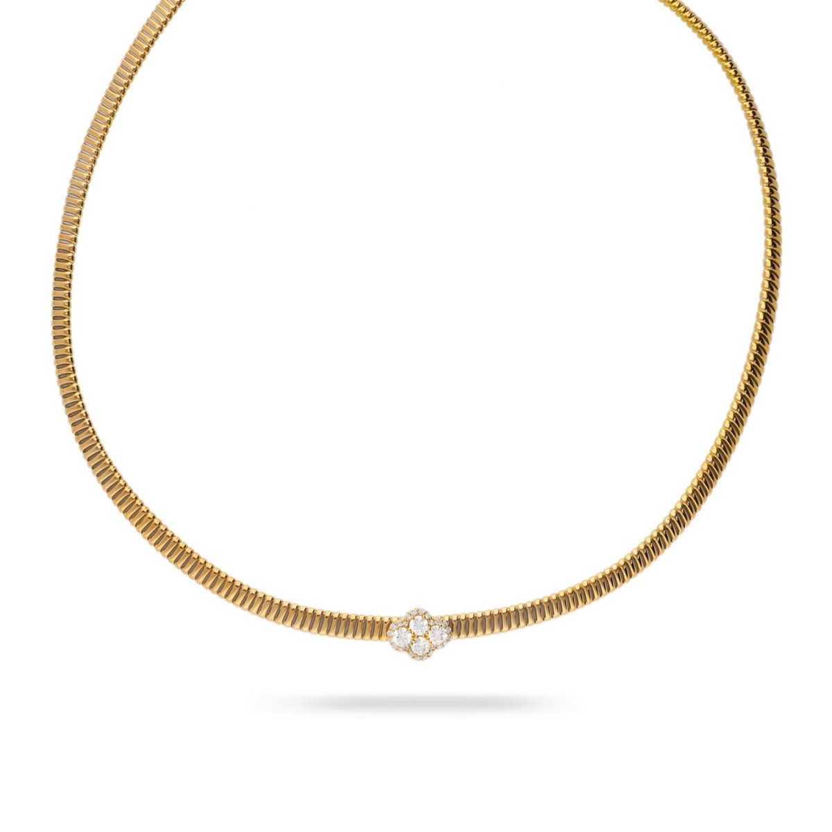 Floral Grau Necklace in Yellow Gold with Diamonds
