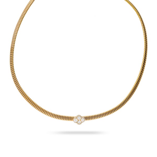 Floral Grau Necklace in Yellow Gold with Diamonds