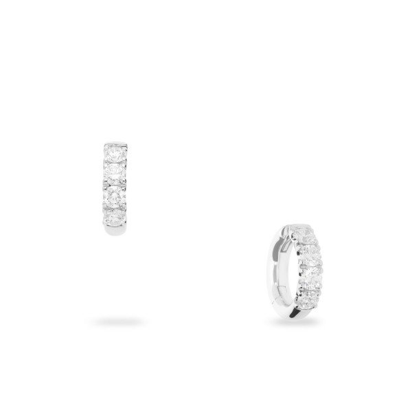 Pendientes criolla con 4 Diamantes frontales (1.30ct)